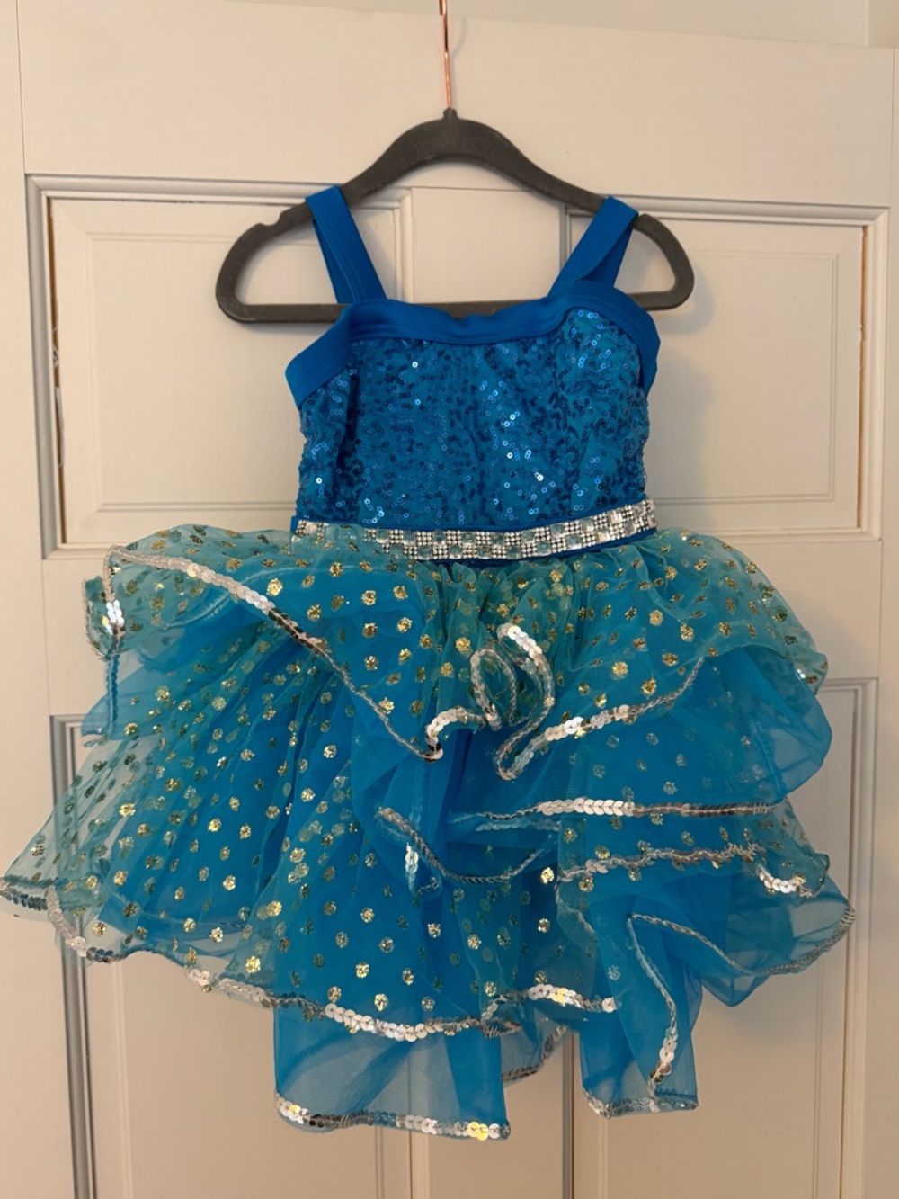 Blue Sequin & Tulle Kids Ballet Dance Costume